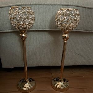 16” crystal candle holder including tea light